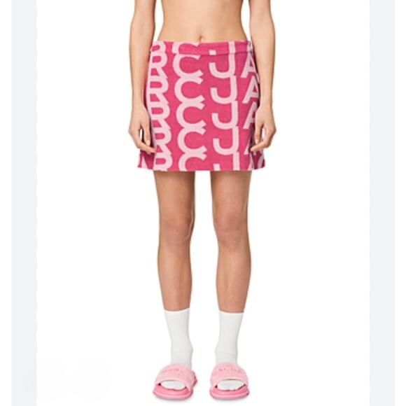 Marc Jacobs Dresses & Skirts - Marc Jacobs Pink Monogram Terry Mini Skirt M NWT Y2K Resort Pool Party